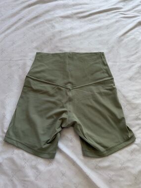 High-Waist Olive Green Lululemon Women's Biker Shorts